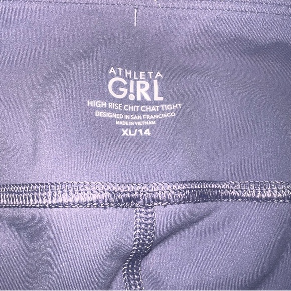 EUC Athleta Girl Powervita Chit Chat Legging Tempest Violet Size X-Large XL 14 - Picture 6 of 6